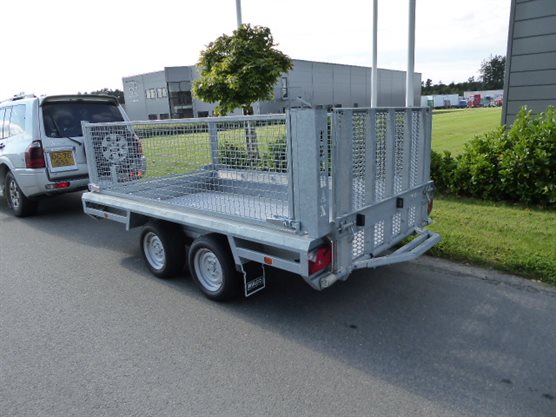 Terras 2 3500-294 maskintrailer med høje gittersider